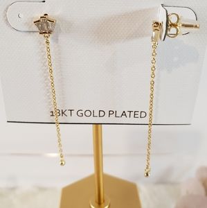 Argento Vivo Sterling Silver Baguette  Linear Drop Earrings